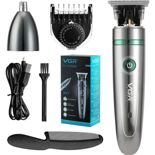 VGR Two in one Electric Trimmer Men Nose Hair Trimmers Home Hair Clipper 0mm Oil Head Electric Fader Maquina De Cortar Cabelo