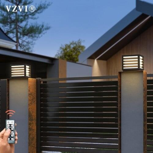 Modern Solar LED Lawn Garden Lights Landscape Lighting Electricity Column Head Light Outdoor Waterproof Courtyard Street Lamps