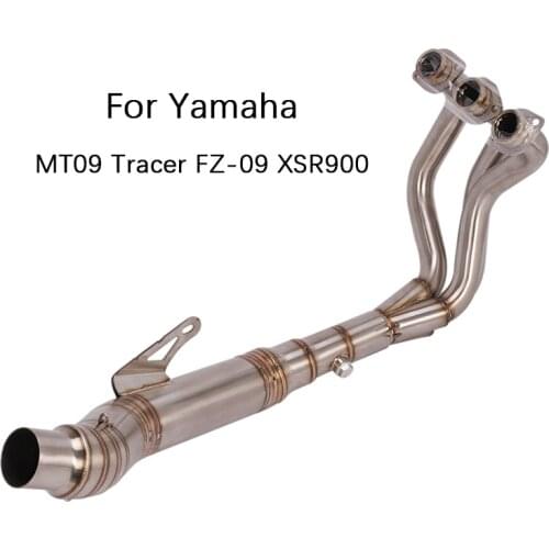 For Yamaha MT09 Tracer FZ09 Motorcycle Exhaust Pipe Header Middle Pipe Slip On 61mm Mufflers Escape Stainless Steel MT-09 FZ-09