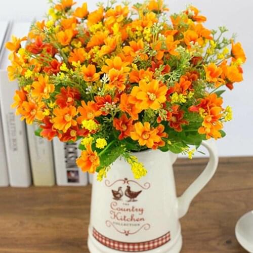 1Bouquet 28 Heads Artificial Silk Cloth Flower Sweet Wedding Party Decor for Home Wedding Decoration indoor Flowers