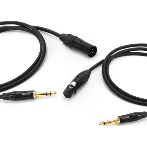 1Pcs 6.5 to XLR 6.35 Cannon male and female two-core three-core TRS balanced audio microphone cable gold-plated plug hifi