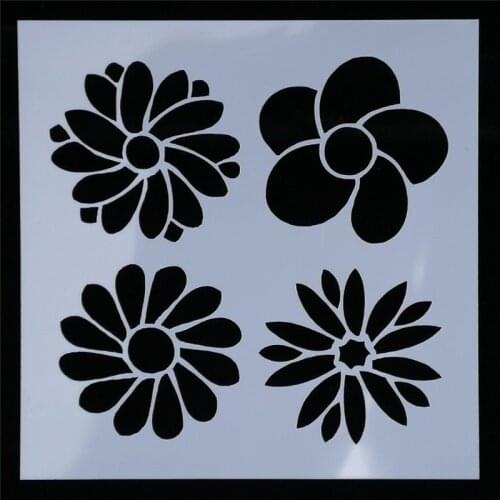 1 Pcs Flowers Shape Reusable Stencils DIY Airbrush Painting Stencil Scrapbooking Album Crafts