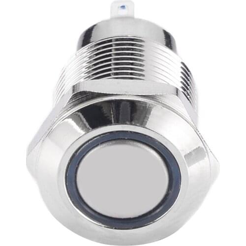 1pc Waterproof Stainless Steel Silver 2A 36V Push Button Switch 12mm Portable 4 Pin Led Light Metal Momentary Switch Mayitr