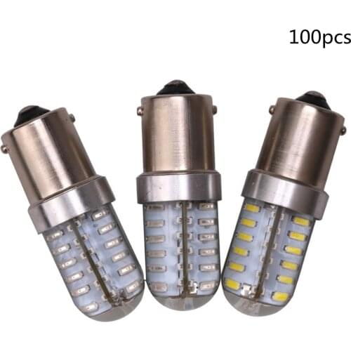 100pcs/Lot BA15D 1157 for Car LED Brake Lights Lamp 3014 48SMD Red Parking Reverse P21W S25 White Bulb 12v