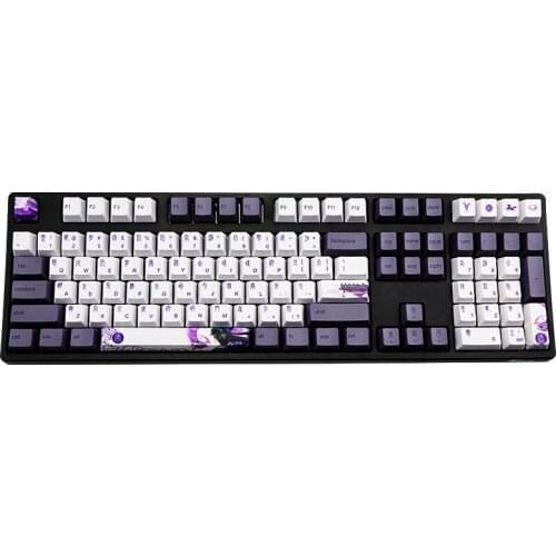 113 Keys PBT Sublimation Keycaps Purple Datang Keycap Profile Mechanical Keyboard Keycap Chinese Style for 60 61 87 104