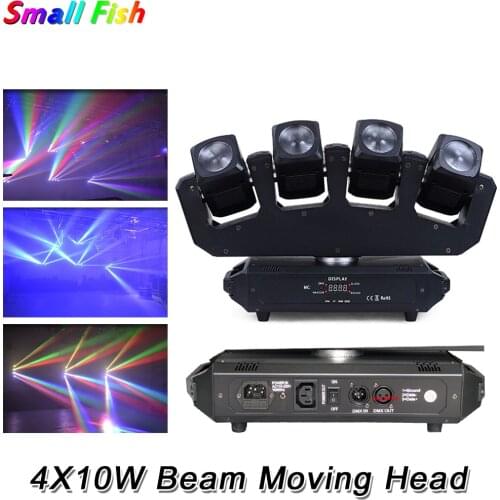 2Pcs/Lot Profession 4X10W RGBW 4IN1 Led Moving Head Light Cree Four Head Beam Stage Lighting Equipment For Party Dj Disco Bar