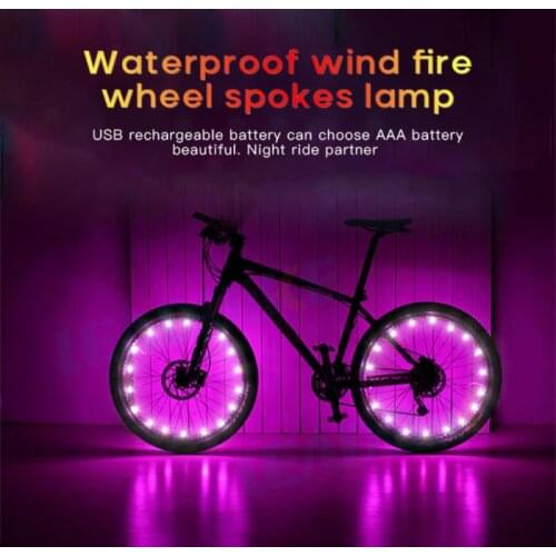 2021 New wheel lights LED Bicycle Lights Bike Accessories Cycling Rim Wheel Lights On Off Flash Spoke Light String waterproof