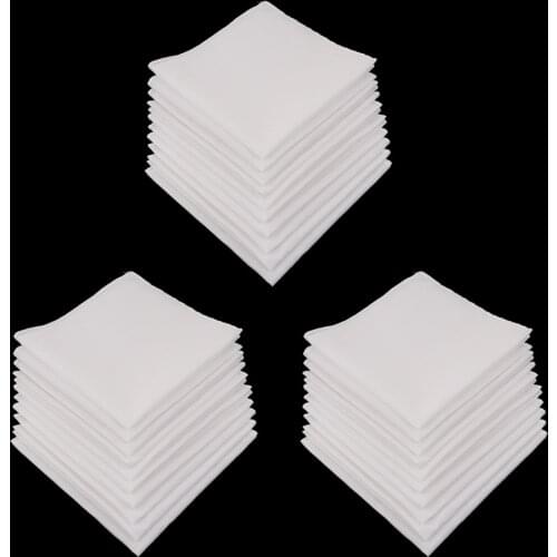 30pcs Woman Handkerchiefs Pure Cotton Fabric For Daily Use Pockey Square Hanky 28 X 28 Cm