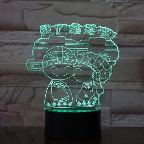 3D Lamps Colorful LED Table Lamp Illusion Night Light USB Power Desk luminaria Lamp Holiday Wedding Decorative Lover Gifts 3207