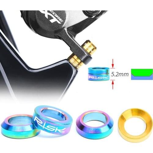 4Pcs/set Mountain BMX Bike Bicycle Titanium M6 Concave and Convex Washer Spacer For Disc Brake Caliper Group XT Mounting Bolts