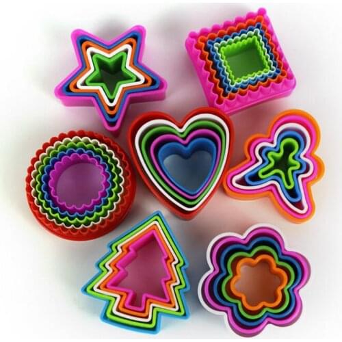 5Pcs Biscuit Mould Cookies Cutter Molds Plastic Cake Mould Plunger Forms For Cookies Cake Decorating DIY Baking Kitchen Tools