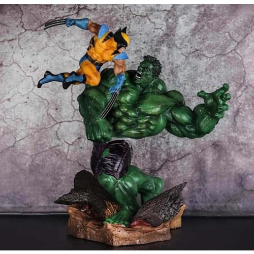 Anime Marvel Hulk Vs Wolverine Statue Action Figure 1/6 scale painted figure PVC toys for children Brinquedos