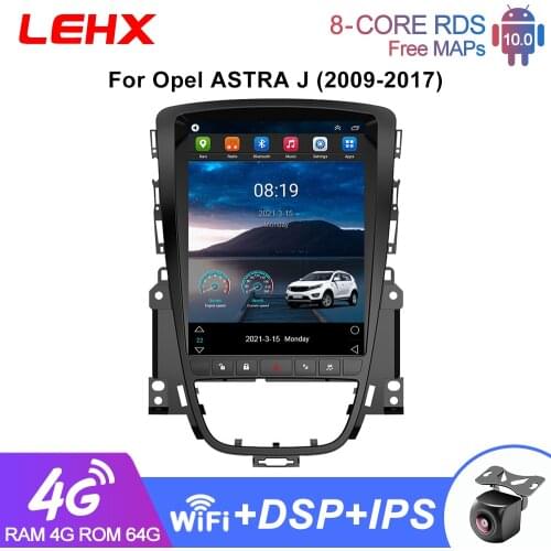 LEHX Car Android 9.0 4G RAM Car Radio Multimedia Video Player for Opel Astra J For Tesla style screen 2 Din Autoradio Rds