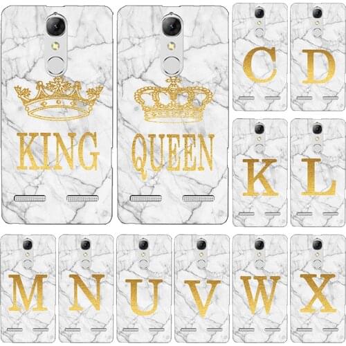 Phone case For Lenovo K6 K6 Power K33a42 K6 Note K6Note White Marble Golden English Letter Fashion Name Back Cover Shell Fundas