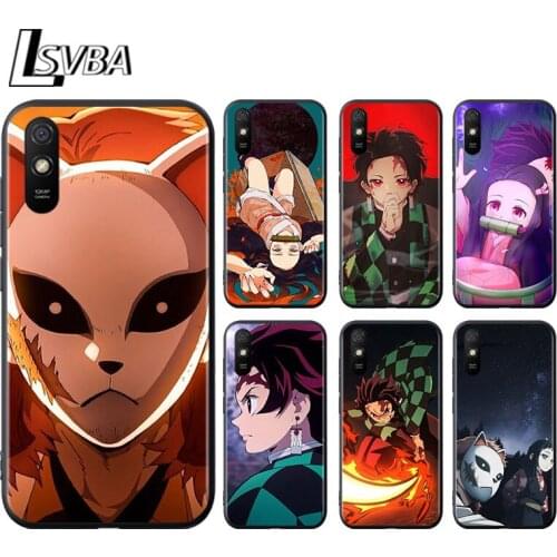 Demon Slayer Kimetsu for Xiaomi Redmi 10X Pro 9C 9A 9T 9 GO K40 K30 Ultra K20 8 7 S2 6 5 4X Pro Soft Black Phone Case