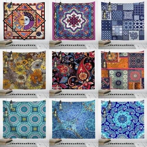 Boho Decor Home Tapestry Background Wall Hanging Basket Printed Decor Multifunctional Beach Towel Picnic Cloth Indoor Decoration