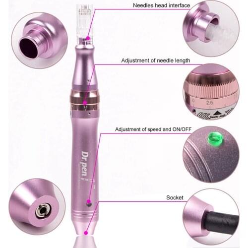 Dr Pen Ultima M7 With 12 pcs Needles Professional Derma Pen Wired Mircroneedling Pen Tatoo Machine Mesotherapy Facial Tools