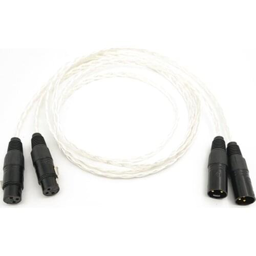 Hifi Pair 3Ag OCC Silver Plated Audio Interconnect cable with NEUTRIK XLR connector plug