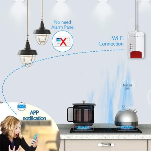 Smart Sensitive WiFi Propane Natural Gas Detector Real Time Explosive Gas Leak Monitor Sensor with Smart Phone Push Notification