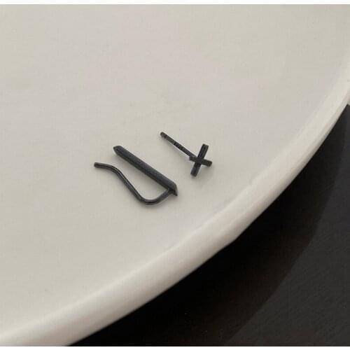 KISSLOVE Cool Punk Black Style Geometry Stick Earring Cross Couple Earring For Girl Women Birthday Gift Fashion jewelry