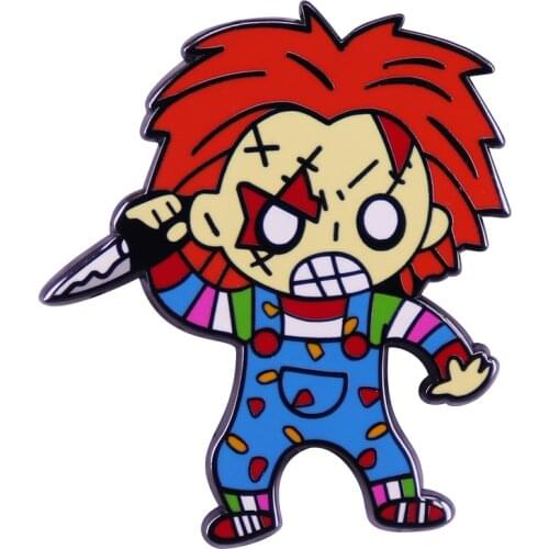 Cult of Chucky Pin Badge The evil doll for Childs Play is the newest addition to the Slasher series