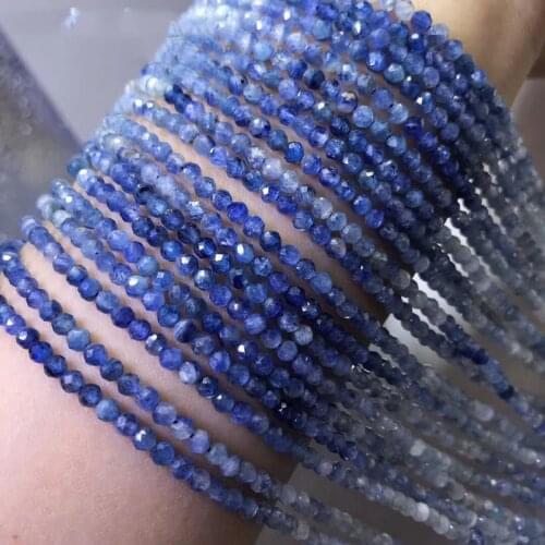 Kyanite gradient blue round faceted 3mm for DIY jewelry making 14inch loose beads FPPJ wholesale beads nature gemstone