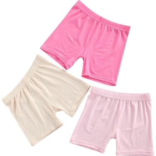 2021-03-27 Lioraitiin 2-8Years Toddler Baby Girl Summer Safety Leggings Children Anti-emptied Stretch Solid Mid-rise Shorts
