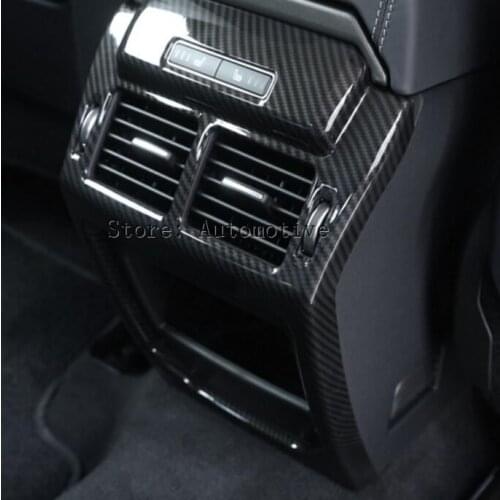 New! Carbon Fiber Style ABS Plastic Accessories For LandRover Range Rover Evoque 12-17 Rear Row AC Vent Outlet Frame Cover Trim