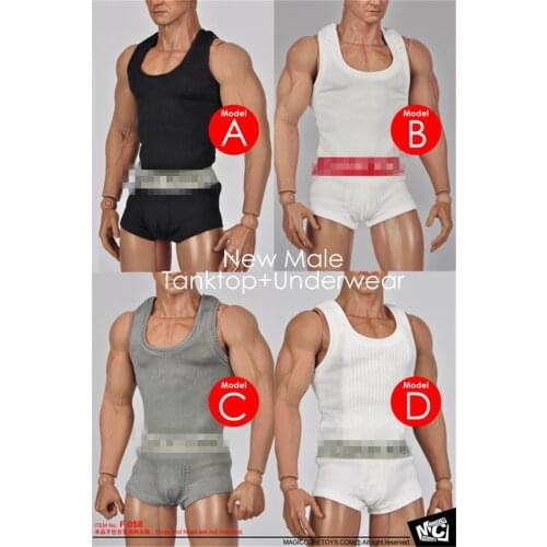 New Arrival F-058 1/6th Model Mens Vest Suit Tanktop Underwear For 12 inch Doll Soldiers Collectable In Stock