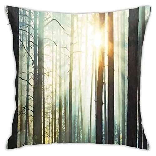 Personalized Abraction Mi in The Enchanted Fore with Sunbeams Painting Effect Digital Art Image Decorative Pillow Cover Printed