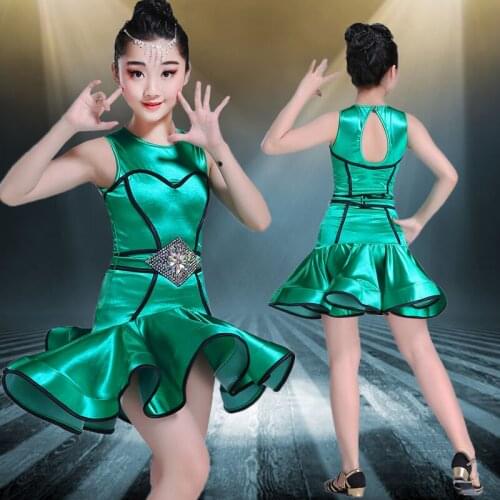 Latin Dances Dress Tango Practice Dancing Clothing For Girls Dstage Performance Clothes Kids Rumba Dance Dress Cha Cha DWY398