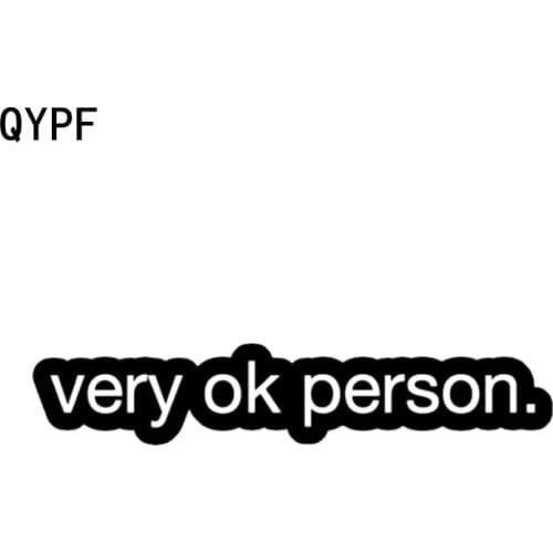 QYPF 17.8CM*3.5CM Very Ok Person Fashion Vinyl Retro-reflective Car Sticker Decal Black Silver C15-2650