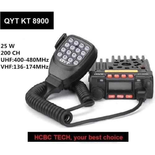 QYT KT8900 Mini Car Radio 25W 136-174MHz 400-480Mhz Dual Band Ham Transceiver vehicle mounted QYT-8900 KT-8900 QYT8900