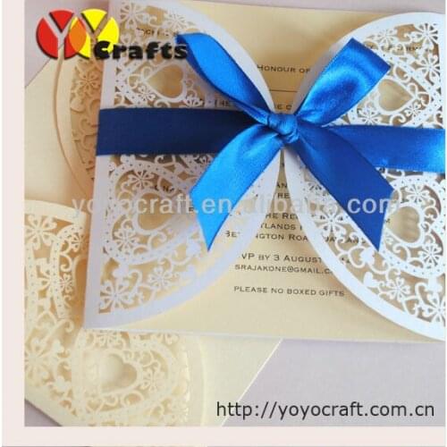 2015 wedding souvenir laser cutting handmade luxury wedding invitation card wholesale