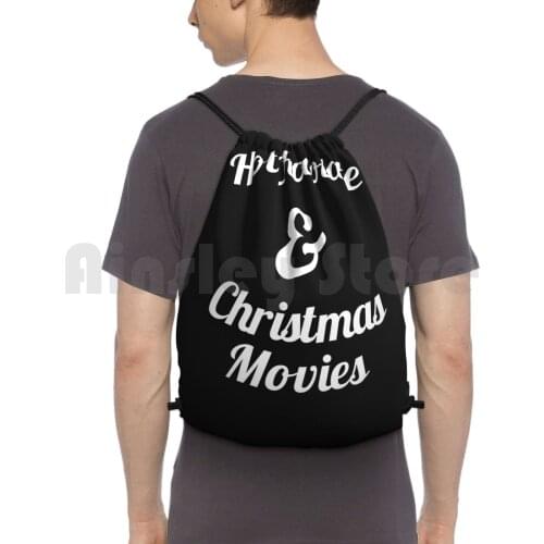 I Just Want To Drink Hot Chocolate And Watch Christmas Movies Backpack Drawstring Bag Riding Climbing Gym Bag I Just Want To
