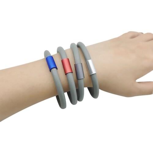 YD&YDBZ New 7 Colors Metal Bracelet Punk Style Female Bohemian Jewelry Handmade Rubber Jewelry Elastic Rope All Sizes