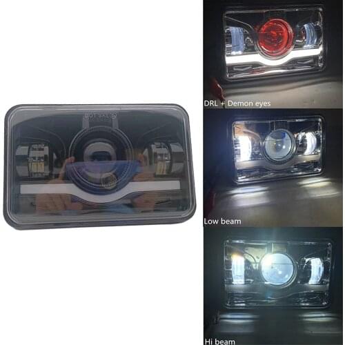 1pcs LED Headlights 4x6 inch Rectangular Replacement Headlamp H4651 H4652 H4656 H6545 for Probe Oldsmobile Cutlass Peterbilt 379