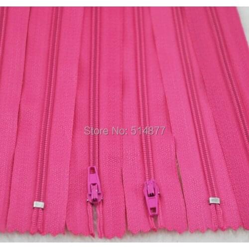 10 pcs Fushia Color Nylon Coil Zippers Tailor Sewing Tools Craft 9 Inch Z05