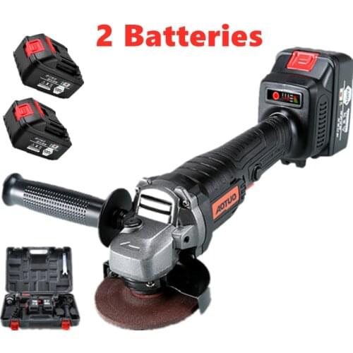 100mm 2 Speed Brushless Electric Angle Grinder 108VF 4.0Ah Lithium Battery Rechargeable Cordless Grinder Woodworking Power Tool