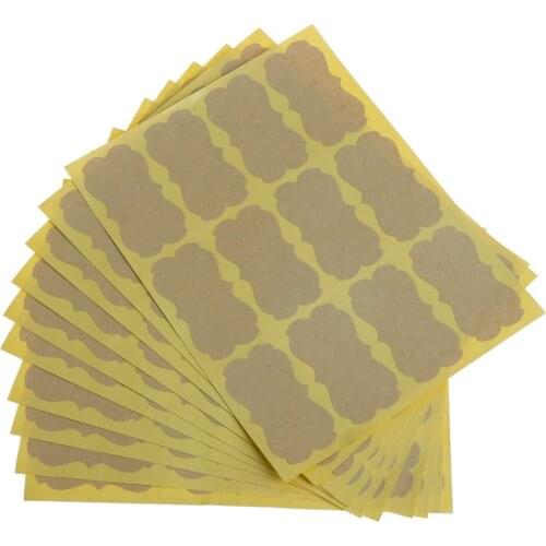 120Pcs=10sheets DIY Handmade Seal Sticker Vintage Blank Kraft Label Stickers For Gift Packaging Stickers