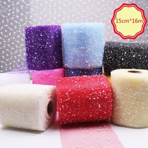 15cm*16m Snow Flake Pattern Snow Gauze Wedding Home Party Decoration Handmade DIY Valentines Day Arts Carft Packing Material