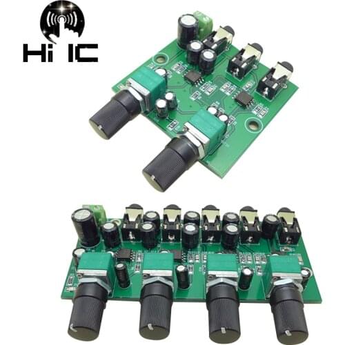 2 Ways/4 Ways Stereo Audio Mixer Board Drive Headphone Amplifier Mixing Board DIY NJM3414 Two/Four Inputs One Output