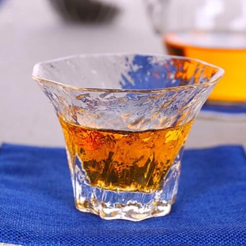 2pcs Handmade heat-resistant glass tea cup Kung Fu tea cup personal single cup master cup tea set