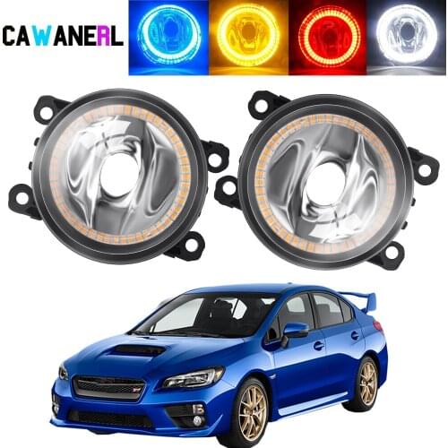 2 X Car Right + Left Angel Eye Fog Light Assembly Halo Ring Fog Daytime Running Lamp DRL 20W 12V For Subaru WRX STI 2015 2016