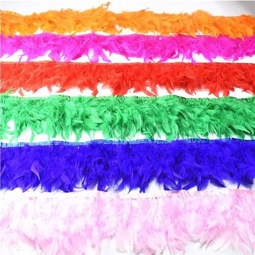 2yards Natural Dyed Turkey feather fringe trim 10-15cm chandelle marabou feather trimming skirt dress trims feathers for crafts