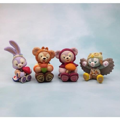 4Pcs/Set Stellalou Duffy Shirley May Gelatoni Cat Action Figure Dolls Disney bears Cute Figure Dolls Toys Decoration Girls Gift