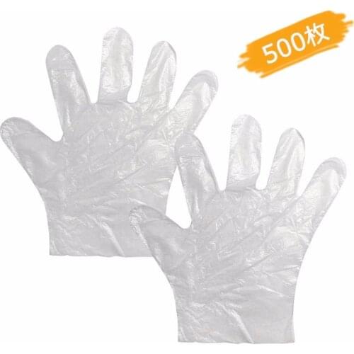 500pcs Eco-friendly Plastic Disposable transparent Gloves Restaurant Catering Hygiene For Home Kitchen Food Processing