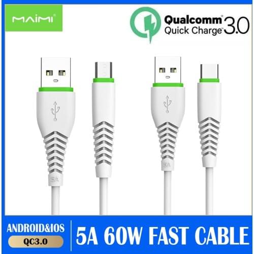 5A 1m USB Type C Cable Micro USB Fast Charging Mobile Phone Android Charger Type-C Data Cord For Huawei P40 iphone Xiaomi Redmi