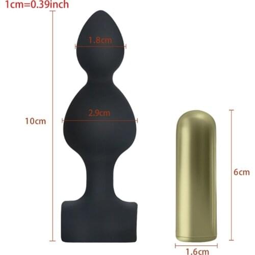 68UD 10 Frequency Vibrating Beads Butt Plug Stimulation Massage Adult Sex Toy for Men