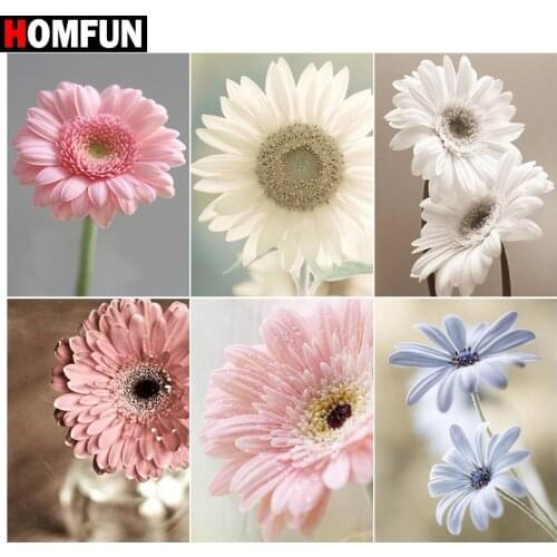 HOMFUN 3D Diamond Painting ‘’Flower daisy" DIY Full Rhinestones Drill Cross-stitch Kits Square Round Diamond Embroidery